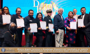 Blanca Angulo reconoce a Guadalupe Chamorro por resultados en materia archivística; Chiautempan es de los municipios mejor evaluados del país.