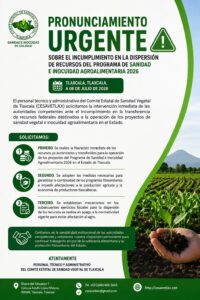 Denuncian retraso de recursos federales para sanidad agroalimentaria en Tlaxcala; CESAVETLAX exige intervención urgente