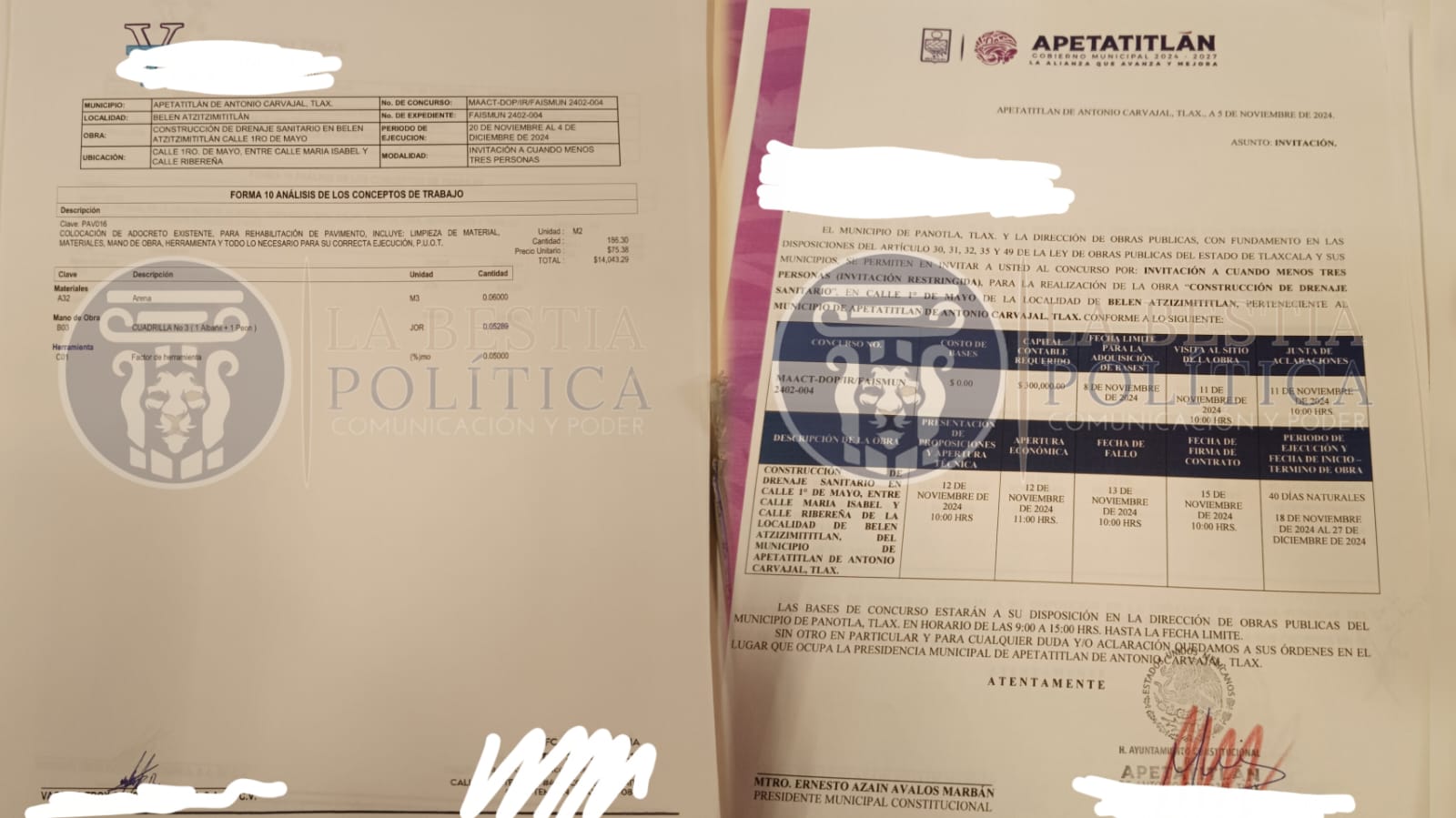 Fotografías de los documentos en los que la denunciante señala presunta falsificación de firmas.