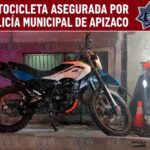 Recuperan Policía de Apizaco y Marina motocicleta robada con violencia en el Estado de México.