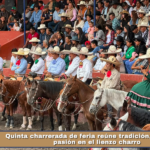 Quinta charrerada de feria reúne tradición, destreza y pasión en el lienzo charro.
