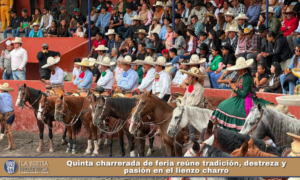 Quinta charrerada de feria reúne tradición, destreza y pasión en el lienzo charro.