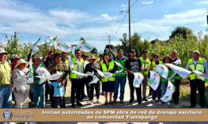 Inician autoridades de SPM obra de red de drenaje sanitario en comunidad Tlaltepango.