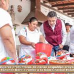 Mujeres productoras de cacao respaldan proyecto de Alfonso Sánchez García rumbo a la Coordinación Estatal de Morena.