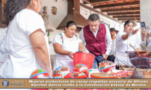 Mujeres productoras de cacao respaldan proyecto de Alfonso Sánchez García rumbo a la Coordinación Estatal de Morena.