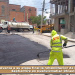 Avanza a su etapa final la rehabilitación de la calle 16 de Septiembre en Cuahuixmatlac Chiautempan.