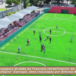 Inaugura alcalde de Tlaxcala rehabilitación de la cancha Blas «Charro» Carvajal, obra impulsada por Alfonso Sánchez García.