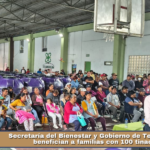 Secretaría del Bienestar y Gobierno de Tetlanohcan benefician a familias con 100 tinacos.