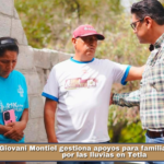Giovani Montiel gestiona apoyos para familias afectadas por las lluvias en Tetla.