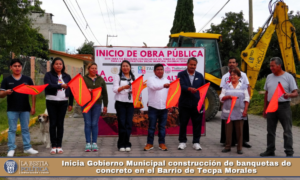 Inicia Gobierno Municipal construcción de banquetas de concreto en el Barrio de Tecpa Morales.