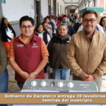Gobierno de Zacatelco entrega 39 lavadoras gratuitas a familias del municipio.