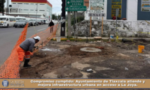 Compromiso cumplido: Ayuntamiento de Tlaxcala atiende y mejora infraestructura urbana en acceso a La Joya.