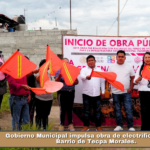 Gobierno Municipal impulsa obra de electrificación en el Barrio de Tecpa Morales.