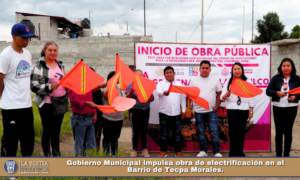 Gobierno Municipal impulsa obra de electrificación en el Barrio de Tecpa Morales.