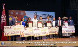 Entrega el Ayuntamiento de Apizaco el Premio Municipal de la Juventud 2026.