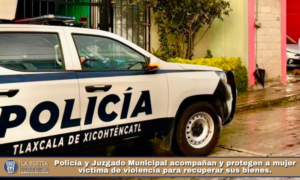 Policía y Juzgado Municipal acompañan y protegen a mujer víctima de violencia para recuperar sus bienes.