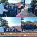 👮‍♀️🚔Giovani Montiel fortalece coordinación con policías de Tetla