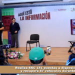 Realiza SSC 151 puestas a disposición y recupera 87 vehículos durante.