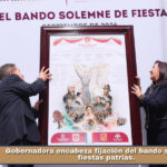 Gobernadora encabeza fijación del bando solemne de fiestas patrias.