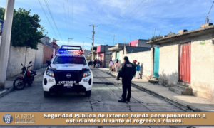 Seguridad Pública de Ixtenco brinda acompañamiento a estudiantes durante el regreso a clases.