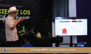 Entrega SMYT señalamientos viales.