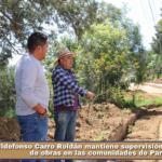 Ildefonso Carro Roldán mantiene supervisión permanente de obras en las comunidades de Panotla.
