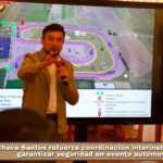 Chava Santos refuerza coordinación interinstitucional para garantizar seguridad en evento automovilístico.