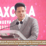 Segob destaca coordinación e inversión para mantener a Tlaxcala entre los estados con menor incidencia delictiva.