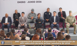 SSC reporta 872 puestas a disposición y recuperación de 453 vehículos durante primer semestre de 2026.