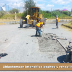 Chiautempan intensifica bacheo y rehabilitación vial.