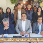 Abogados aclaran que respaldo a Alfonso Sánchez García es a título personal y se deslindan de apoyo político gremial.