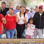 Irma Garay impulsa la organización territorial del PT en Mazatecochco.