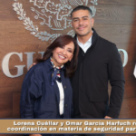 Lorena Cuéllar y Omar García Harfuch refuerzan coordinación en materia de seguridad para Tlaxcala.