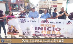 Apizaco inicia repavimentación de la calle Emilio Carranza con inversión de 3.1 MDP.