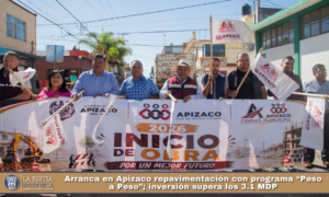 Arranca en Apizaco repavimentación con programa “Peso a Peso”; inversión supera los 3.1 MDP.