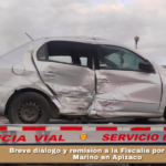 Breve diálogo y remisión a la Fiscalía por choque de Marino en Apizaco.