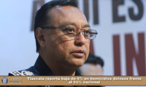 Tlaxcala reporta baja de 4% en homicidios dolosos frente al 51% nacional.