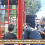 Actúan de inmediato elementos de seguridad municipal para auxiliar a menor extraviado en la capital.