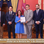 Recibe Maximino Hernández Pulido nombramiento como titular de la Notaría No. 3 de Chiautempan.
