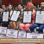 Gobernadora entrega Premio Estatal de la Juventud a 11 talentos tlaxcaltecas.