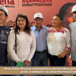 Ana Lilia Rivera intensifica recorridos por Tlaxcala; pide combatir la desinformación.