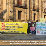 Habitantes de San Pedro Ecatepec llevan a Palacio Nacional rechazo a Polo del Bienestar.