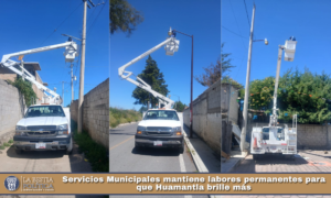 Servicios Municipales mantiene labores permanentes para que Huamantla brille más.