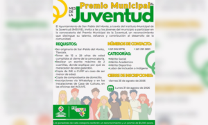 Convoca Ayuntamiento de SPM a participar en el Premio Municipal de la Juventud 2026.