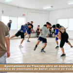 Ayuntamiento de Tlaxcala abre un espacio para nueva muestra de enseñanza de ballet clásico en Casa de la Cultura.