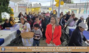 Kritsbey Pérez Flores reconoce el legado de las personas adultas mayores de Tetlanohcan.
