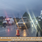 Brinda Gobierno de Huamantla apoyo vial en accidente registrado en la carretera federal.