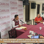 “Si eres servidor público, debes tener respeto”, responde Carlos Augusto a publicaciones de Fabricio Mena.