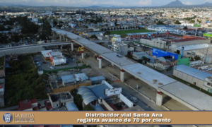 Distribuidor vial Santa Ana registra avance de 70 por ciento.