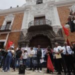 Docentes de Cecyte y antorchistas protestan en Tlaxcala; exigen diálogo y solución a demandas